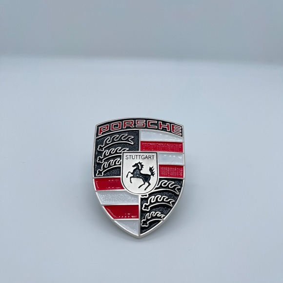 Refinished Hood Crest Emblem Badge fits porsche 911 993 996  RED & BLACK & WHITE - Picture 2 of 2